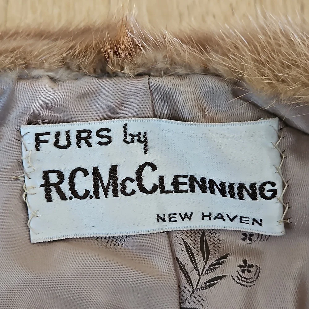 Vintage real mink shawl wrap with pockets S/M